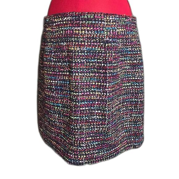 LOFT Skirt Women's Size 10 Multi-Colored Tweed Mini Pencil Skirt - Picture 3 of 6